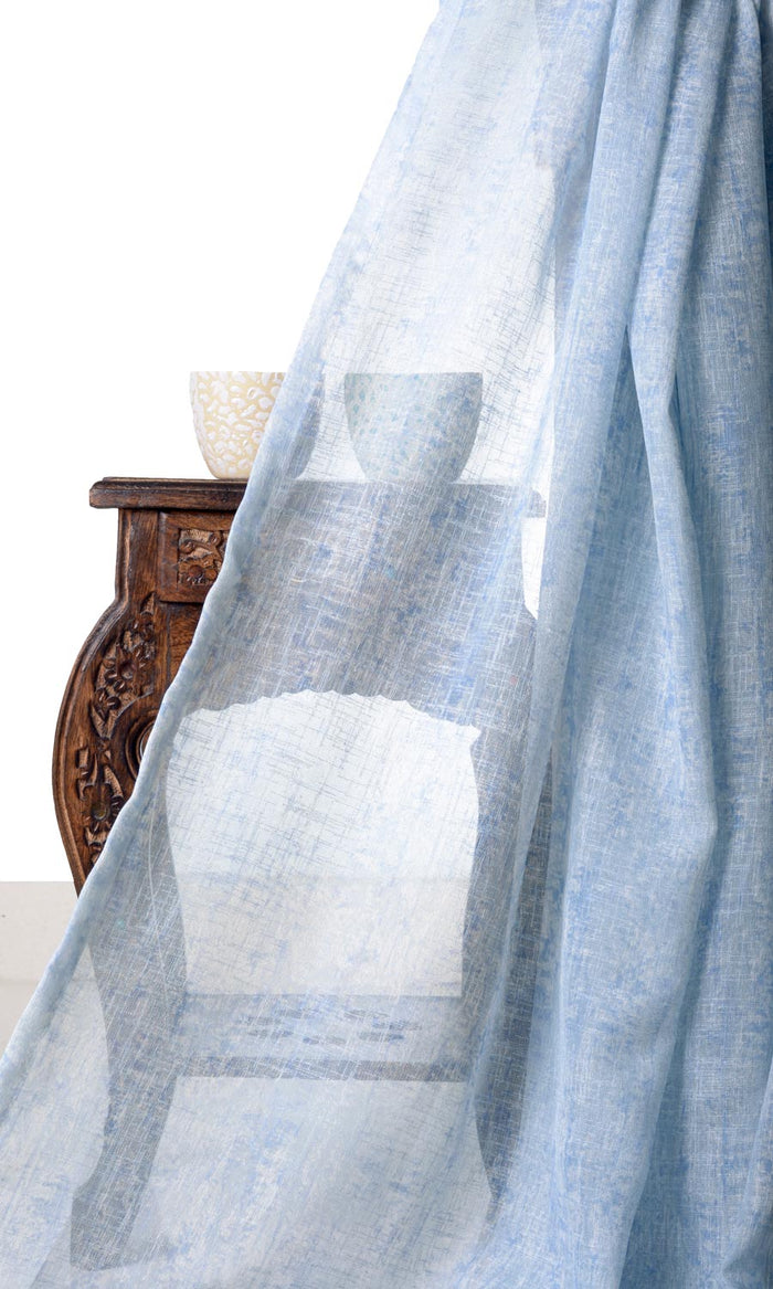 Sheer Window Treatments Fabric By the Metre (Blue)