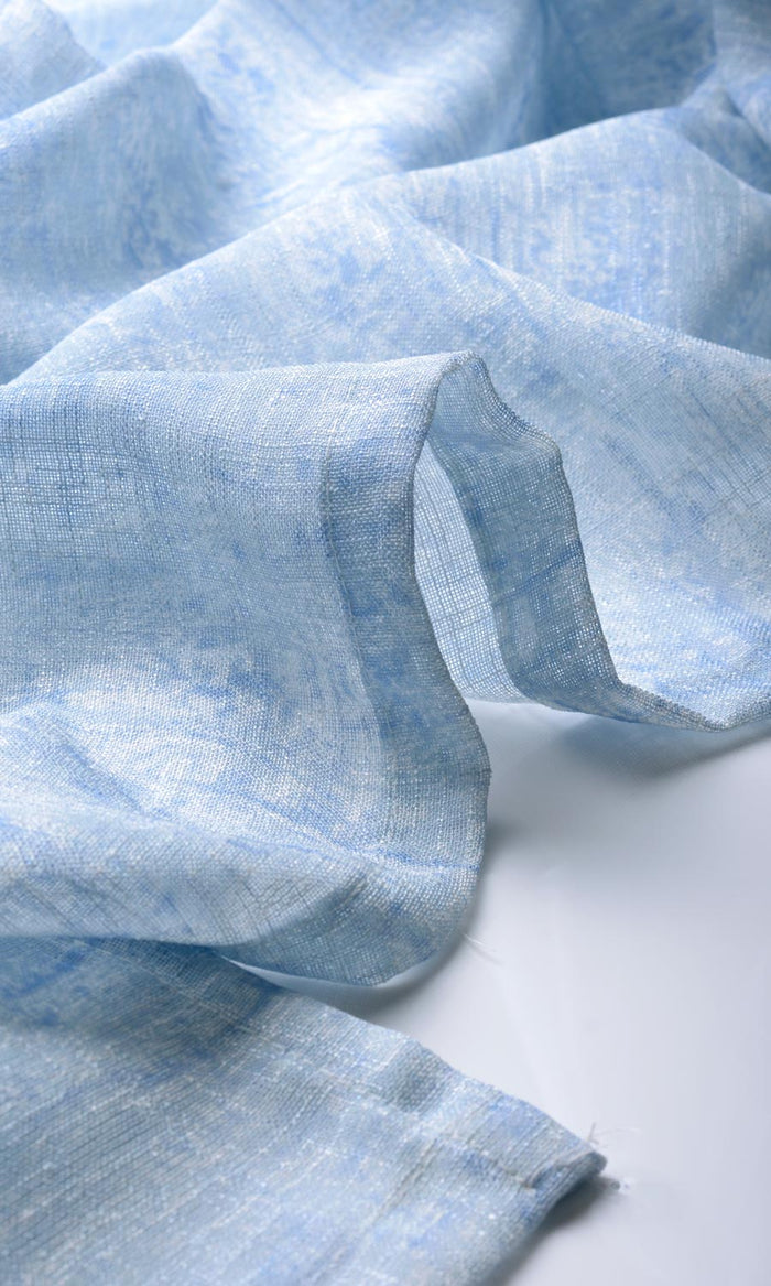 Sheer Fabric Material By the Metre (Blue)