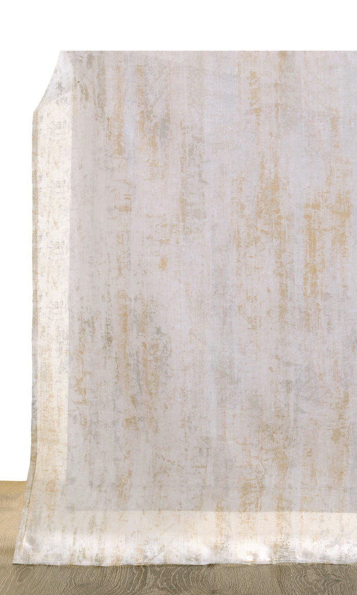 Printed Sheer Made-to-Measure Curtains (Metallic Golden/ Yellow)