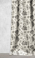 Coastal Theme Curtains (Black/ Milky White)