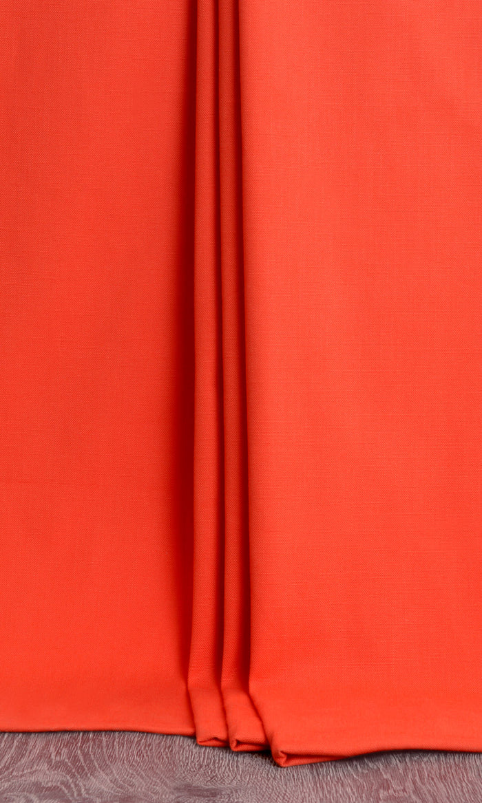 Cotton Blend Curtains for Living, Bedroom, Kitchen, Bathroom (Orange/ Red)