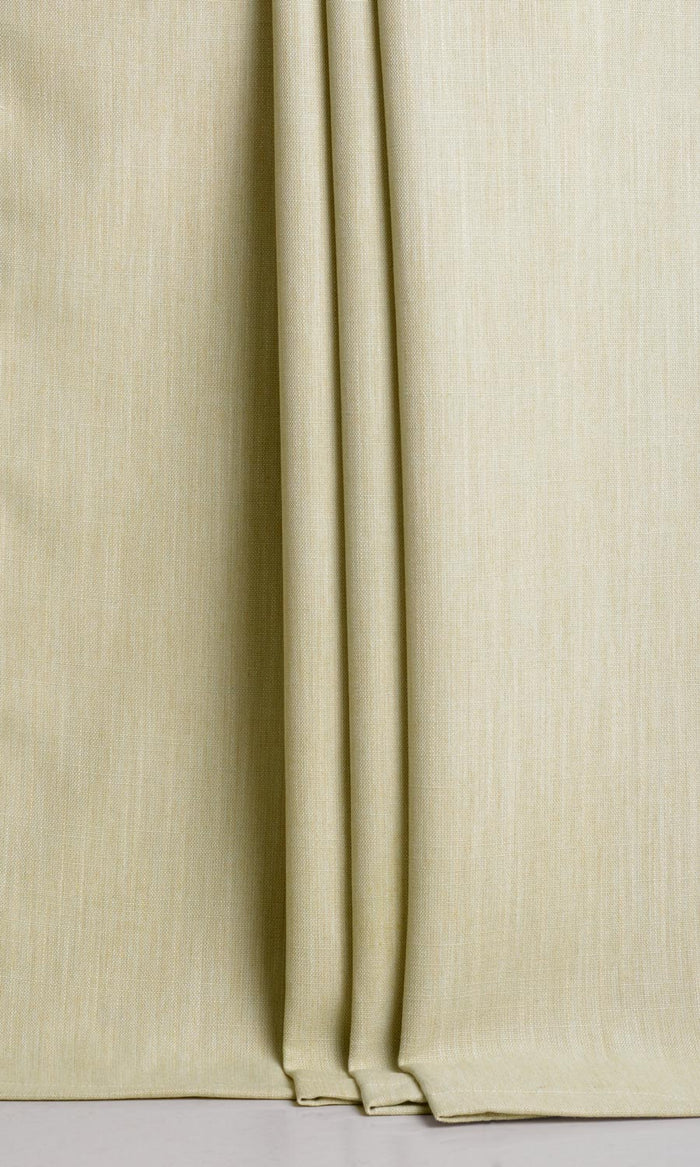 Plain Linen Texture Window Treatments Fabric By the Metre (Pale Yellow-Green)