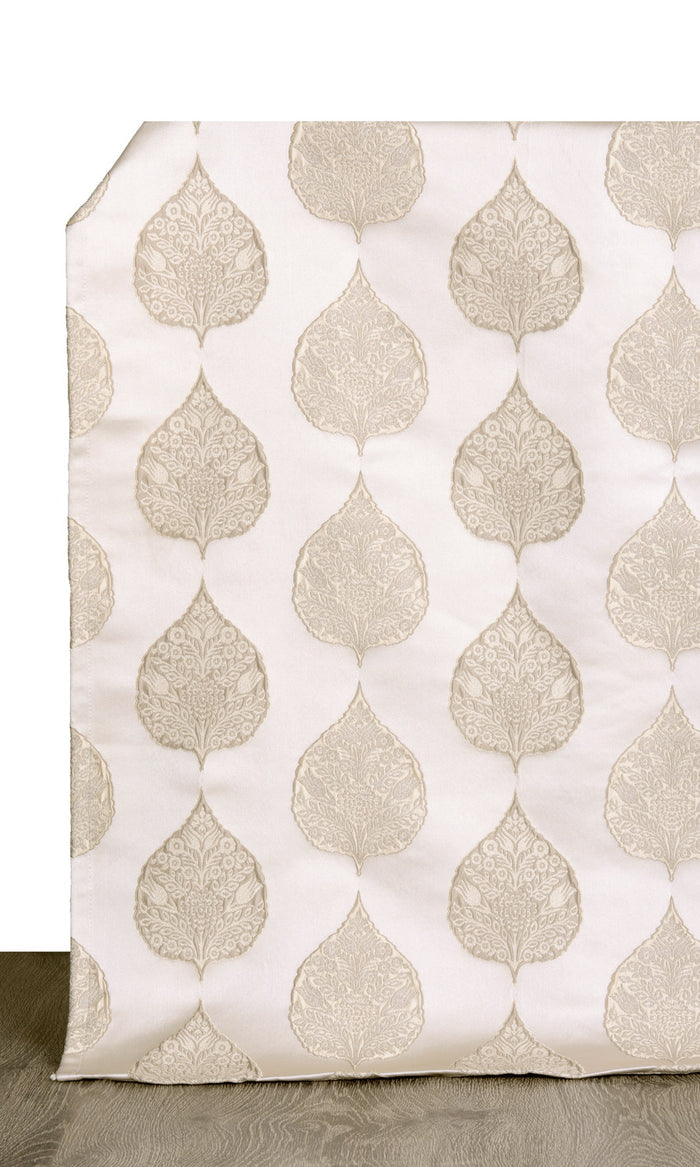 Ogee Patterned Drapes for Living, Bedroom, Kitchen, Bathroom (Ivory/ Beige)