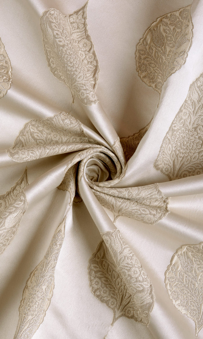 Ogee Patterned Made-to-Measure Curtains (Ivory/ Beige)