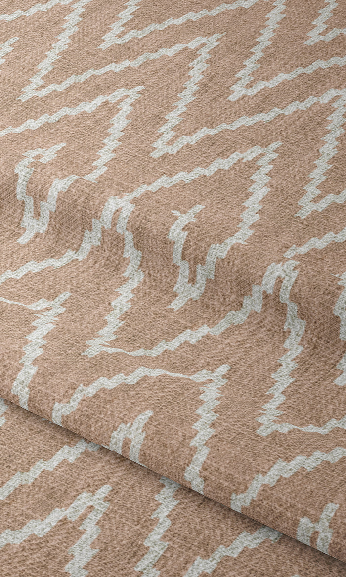 Chevron Print Window Treatments Fabric By the Metre (Blush Pink/ White)