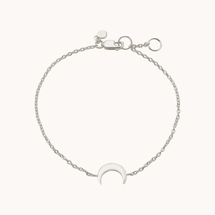 Crescent Moon Bracelet Silver in sterling silver