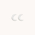 Crescent Moon Earring Silver in sterling silver