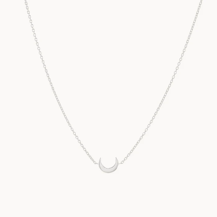 Crescent Moon Necklace Silver in sterling silver