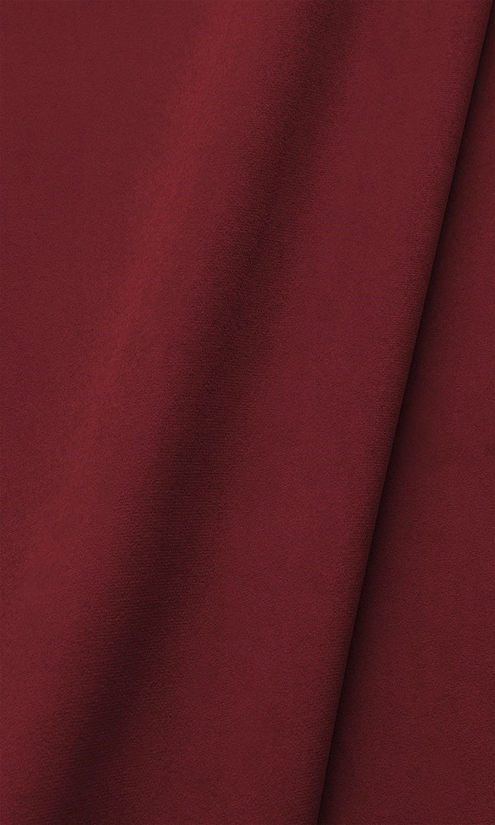 Velvet Window Treatments Fabric By the Metre (Burgundy Red)