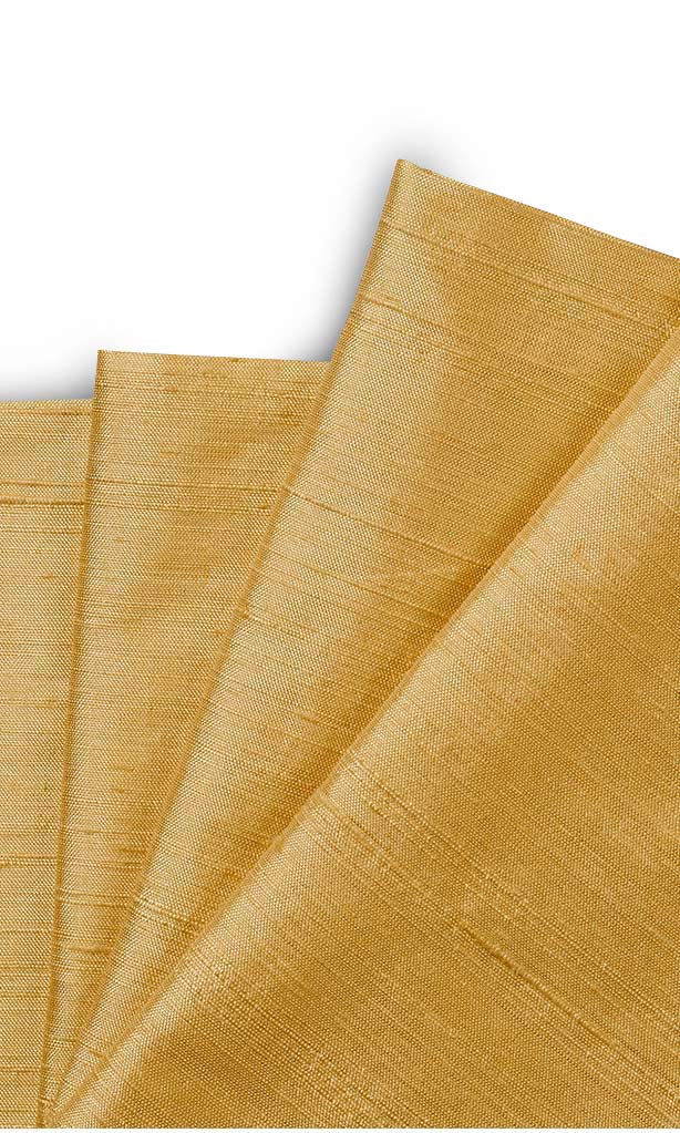 Pure Silk Curtain Panels for Living, Bedroom, Kitchen, Bathroom (Golden Yellow)