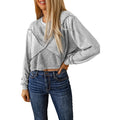 Cropped Patchwork Knit Hoodie