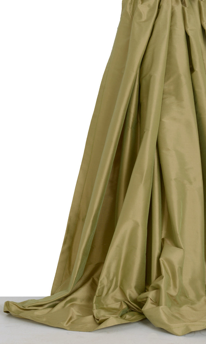 Shantung Silk Window Treatments Fabric By the Metre (Moss Green)