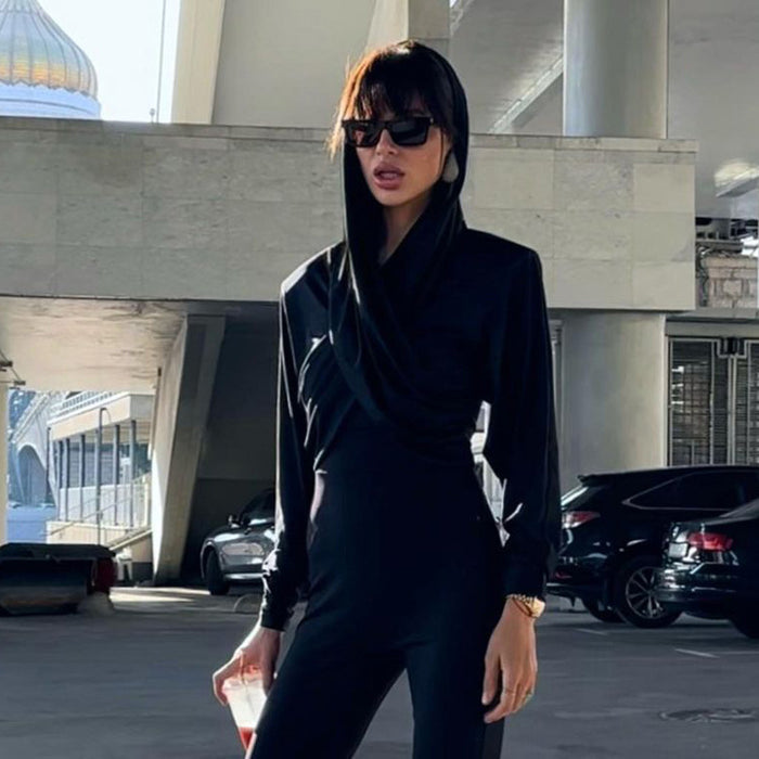 Cross-Tie Long Sleeve Top