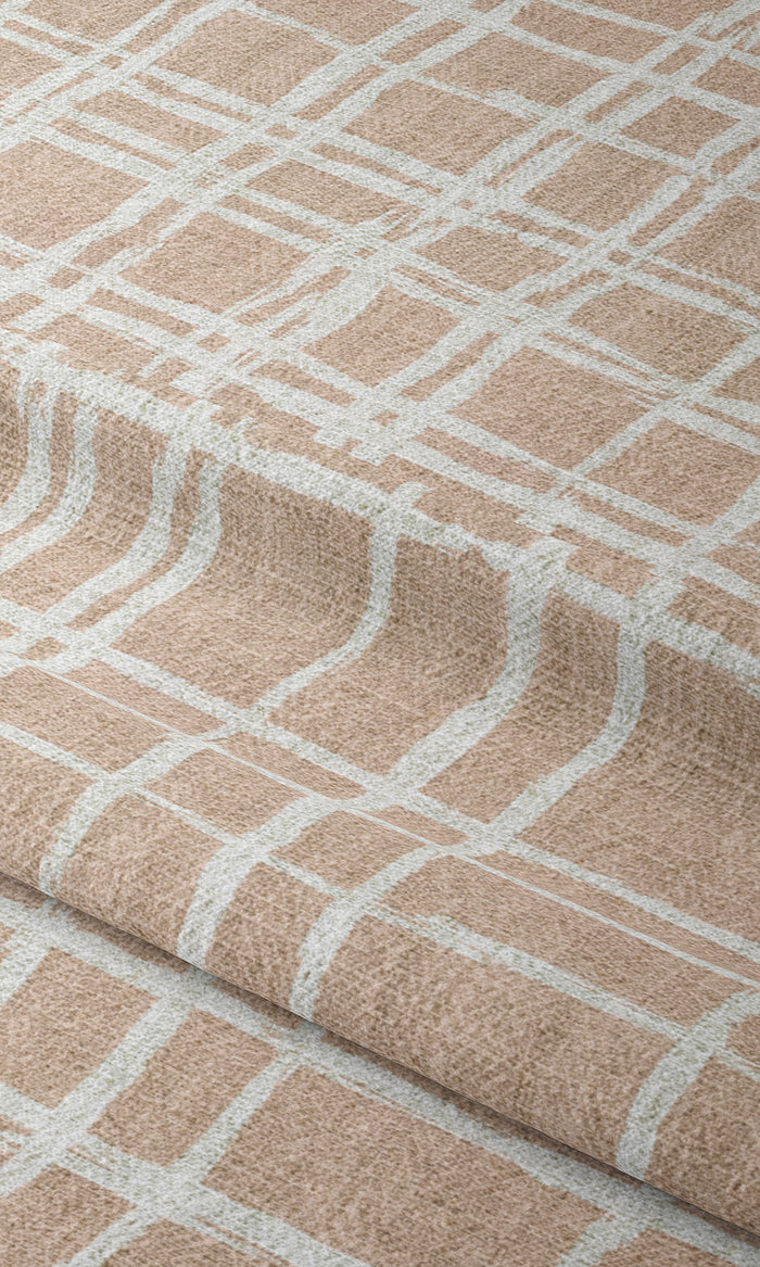 Abstract Print Window Treatments Fabric By the Metre (Blush Pink/ White)