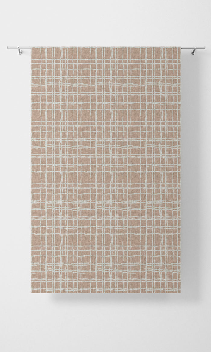 Abstract Print Home Textile Fabric Material By the Metre (Blush Pink/ White)
