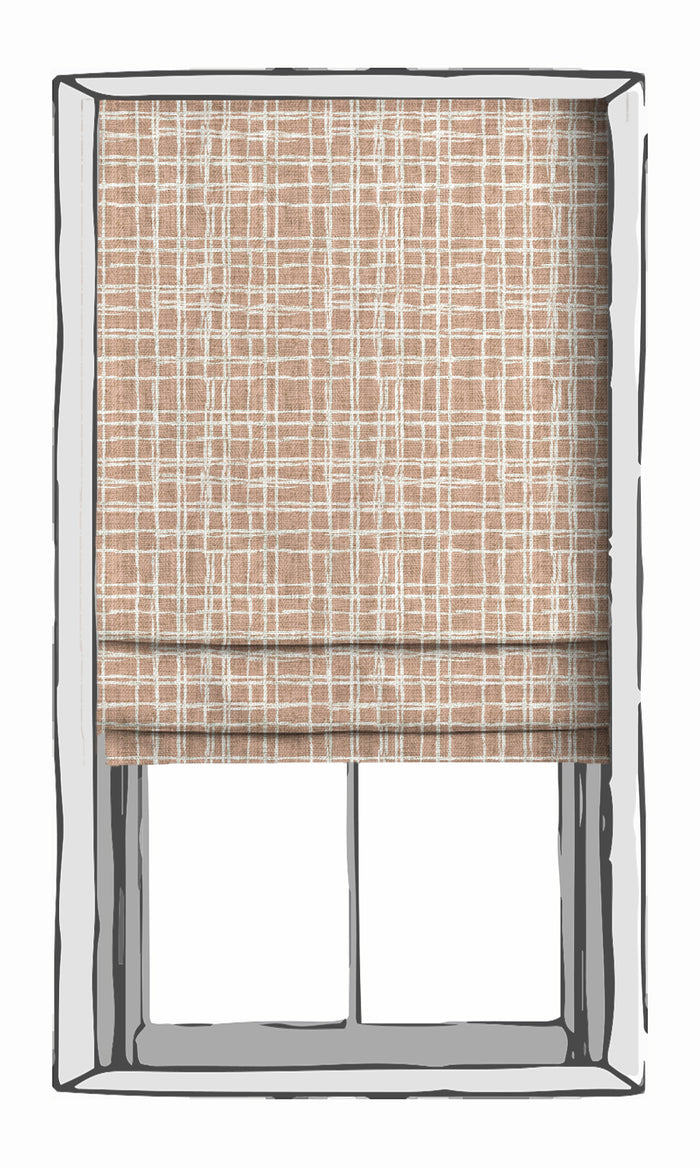Abstract Print Fabric Material By the Metre (Blush Pink/ White)