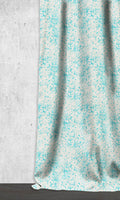 Abstract Print Home Décor Fabric By the Metre (Eggshell White/ Blue)