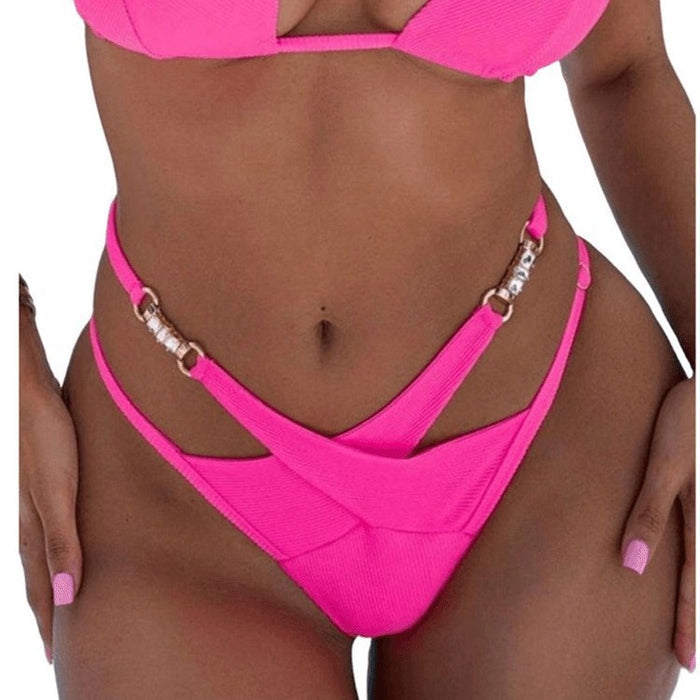 Crystal Diamond Embellished Bikini Set