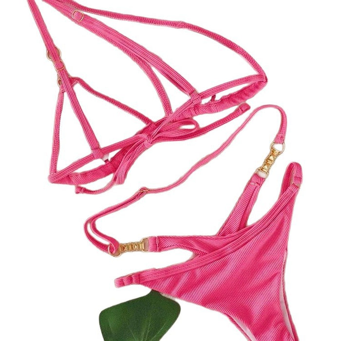Crystal Diamond Embellished Bikini Set