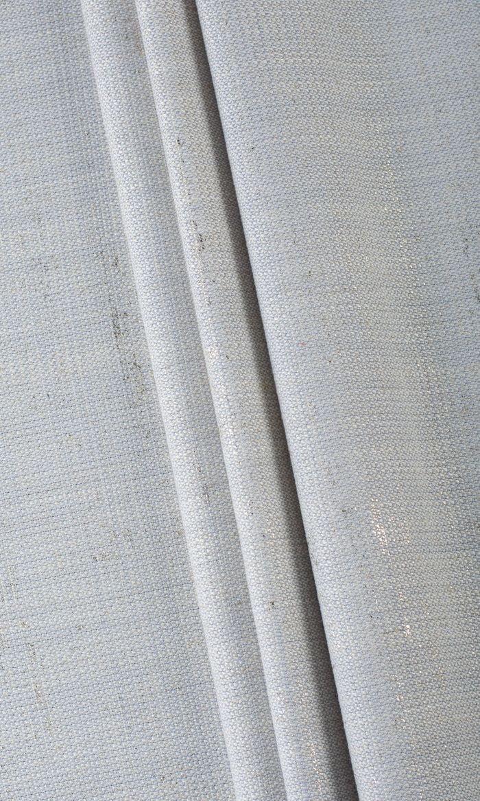 Metallic Accents Linen Blend Home Décor Fabric By the Metre (Gray-Blue)