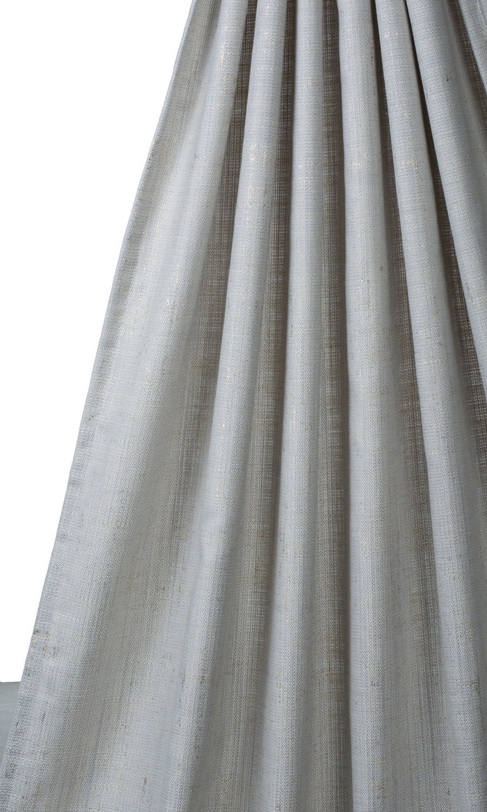 Metallic Accents Linen Blend Home Textile Fabric Material By the Metre (Gray-Blue)