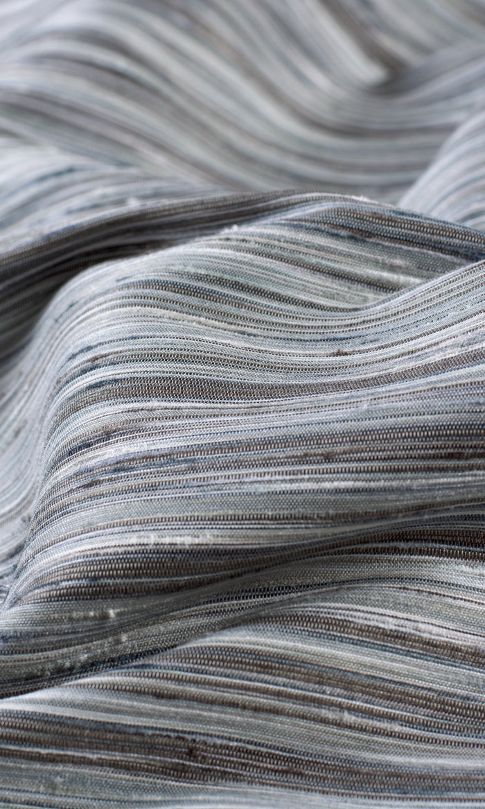 Textured Fabric By the Metre for Curtains & Drapes (Charcoal Gray/ Black)