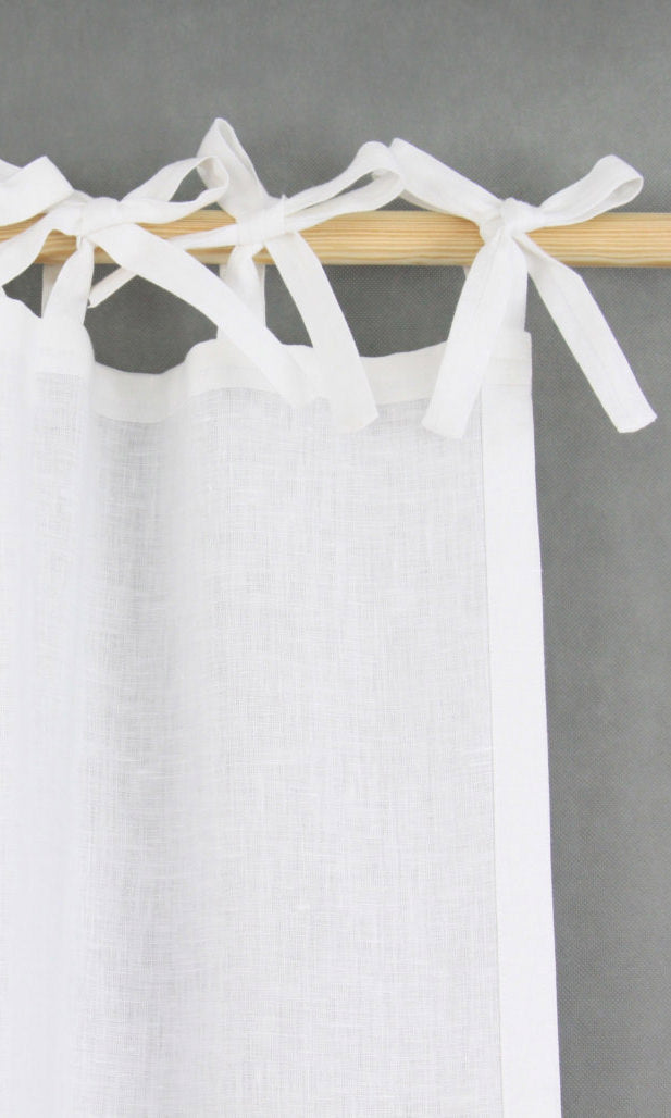 Pure Linen Drapes (White/ Ivory)