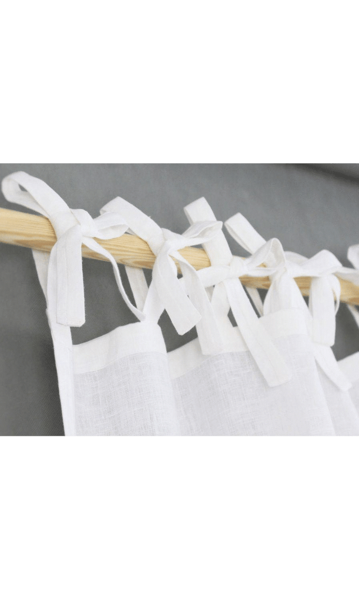 Pure Linen Pinch Pleat, Rod Pocket, Eyelet Curtains (White/ Ivory)
