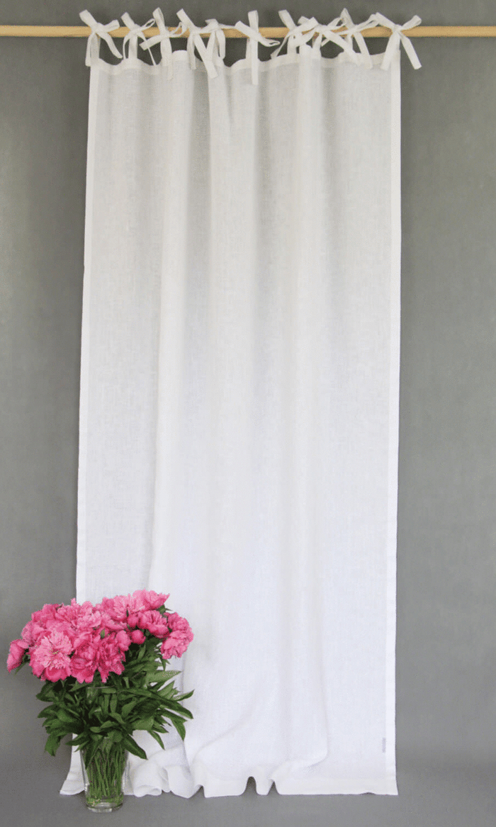 Pure Linen Fabric Material By the Metre (White/ Ivory)