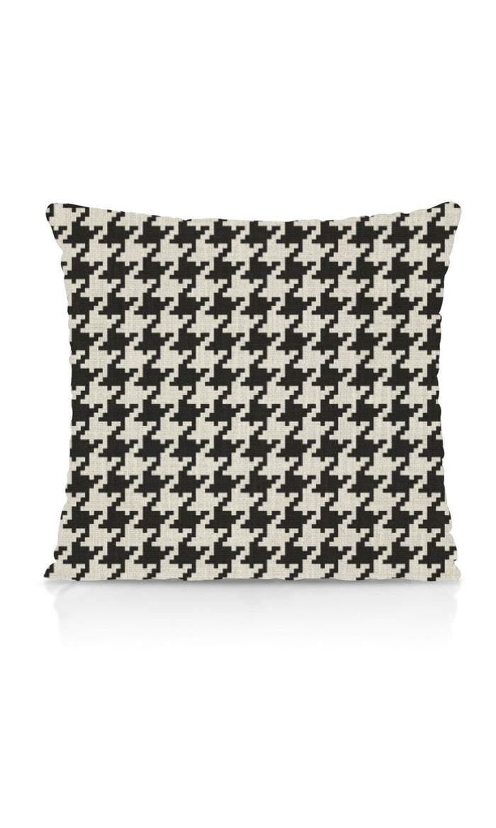 Geo-Print Home Textile Fabric Material By the Metre (Black/ Ivory)