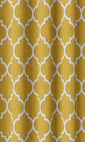 Trellis Tile Print Curtains (Yellow/ White)