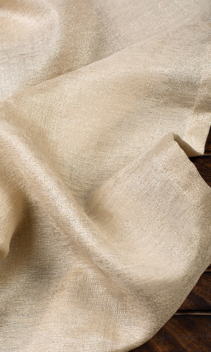 Plain Semi-Sheer Fabric By the Metre for Curtains & Drapes (Pale Beige)