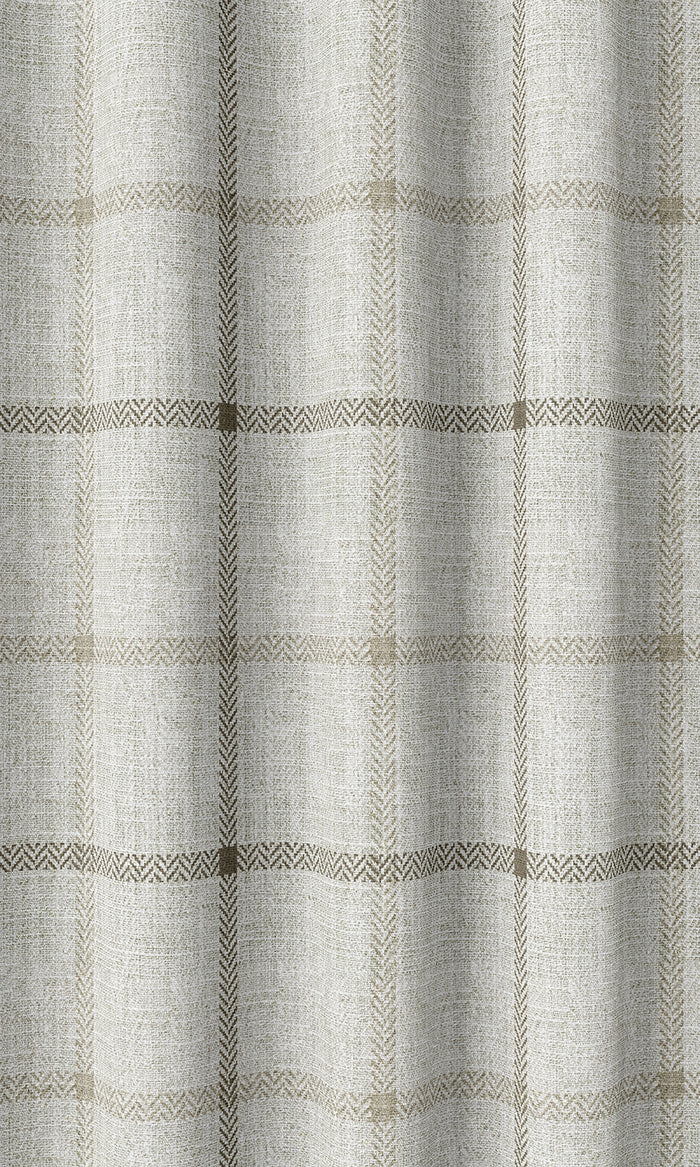Checked Drapes (Ivory/ Sand Beige)