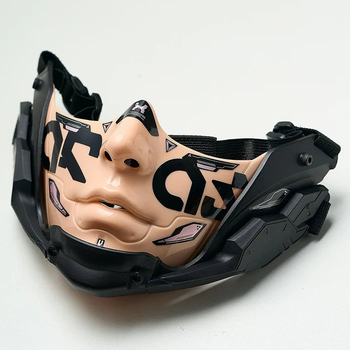 Cyberpunk Mecha Half Face Mask | Tactical Cosplay for Halloween & Raves