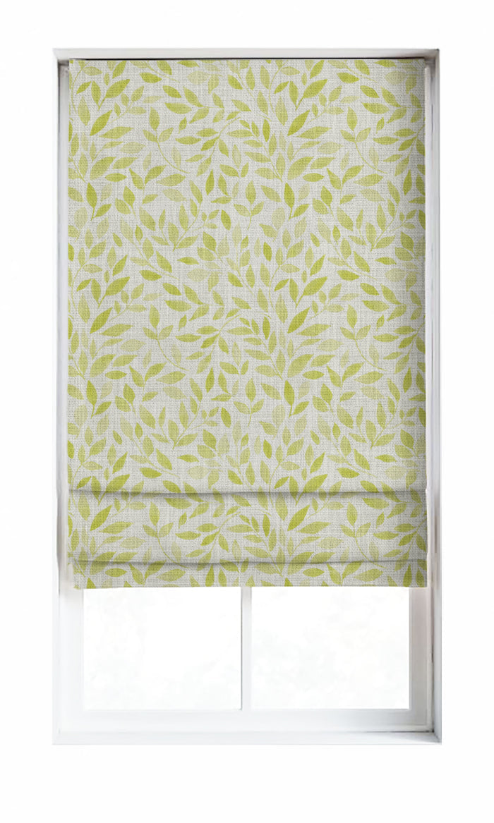 Botanical Print Drapery for Living, Bedroom, Kitchen, Bathroom (White/ Green)