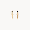 Dagger Earring in 14k yellow gold with black diamond