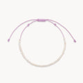 dainty lavender pearl anklet on white background