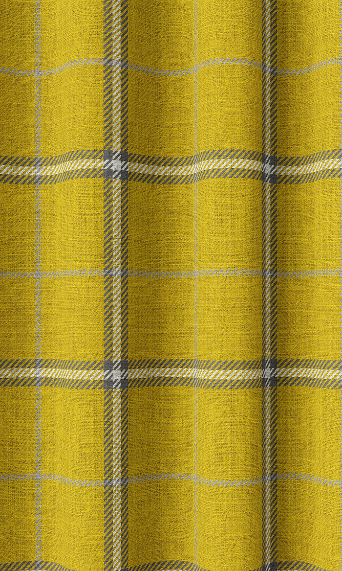 Check Patterned Curtain Panels (Yellow)