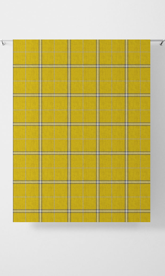 Check Patterned Curtain Panels (Yellow) Extra Long Short Wide
