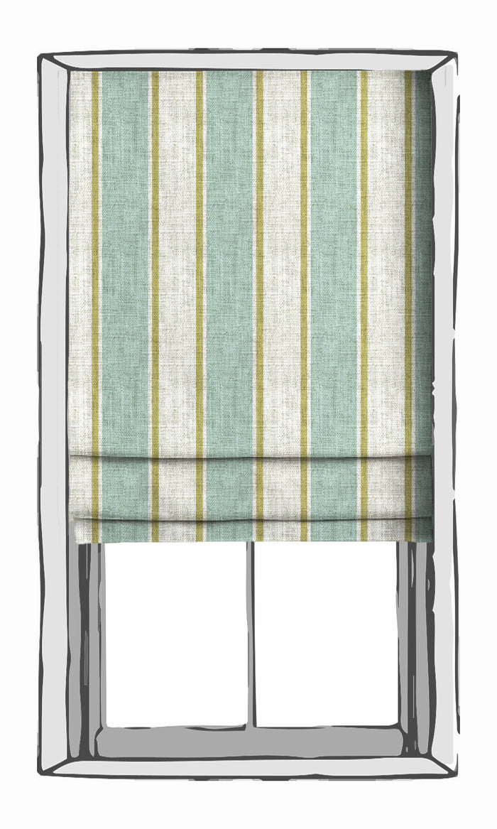 Striped Drapes for Living, Bedroom, Kitchen, Bathroom (Turquoise Blue/ Green)