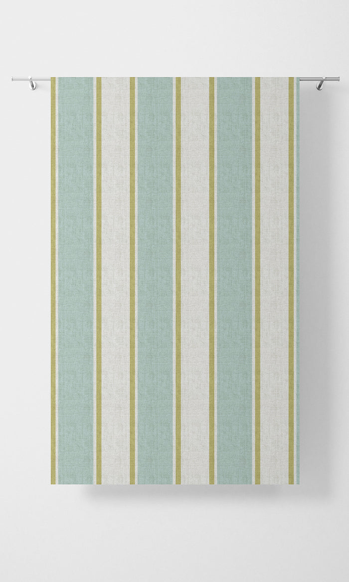 Striped Fabric Material By the Metre (Turquoise Blue/ Green)