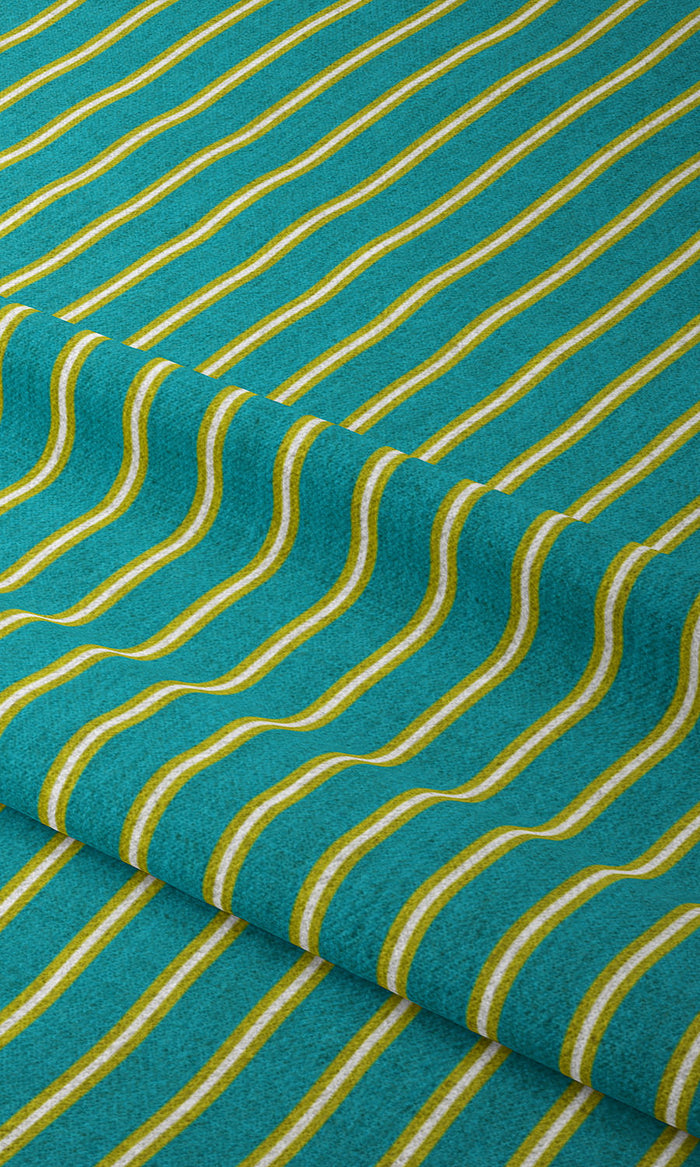 Striped Print Home Textile Fabric Material By the Metre (Blue/ Green)
