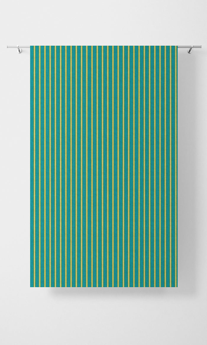Striped Print Fabric Material By the Metre (Blue/ Green)