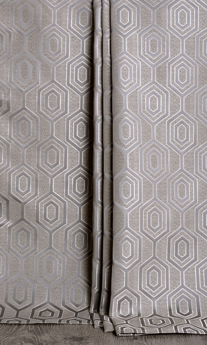 Jacquard Honeycomb Patterned  Curtains for Living, Bedroom, Kitchen, Bathroom (Grey)
