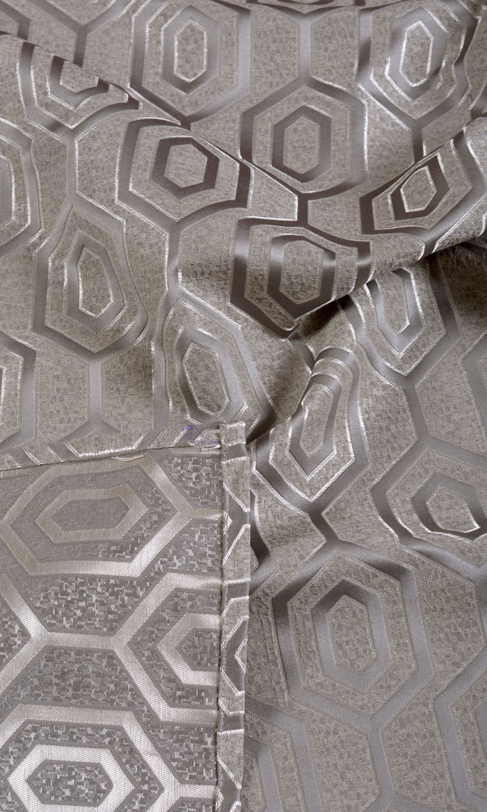 Jacquard Honeycomb Patterned  Any Size Style Curtains (Grey)