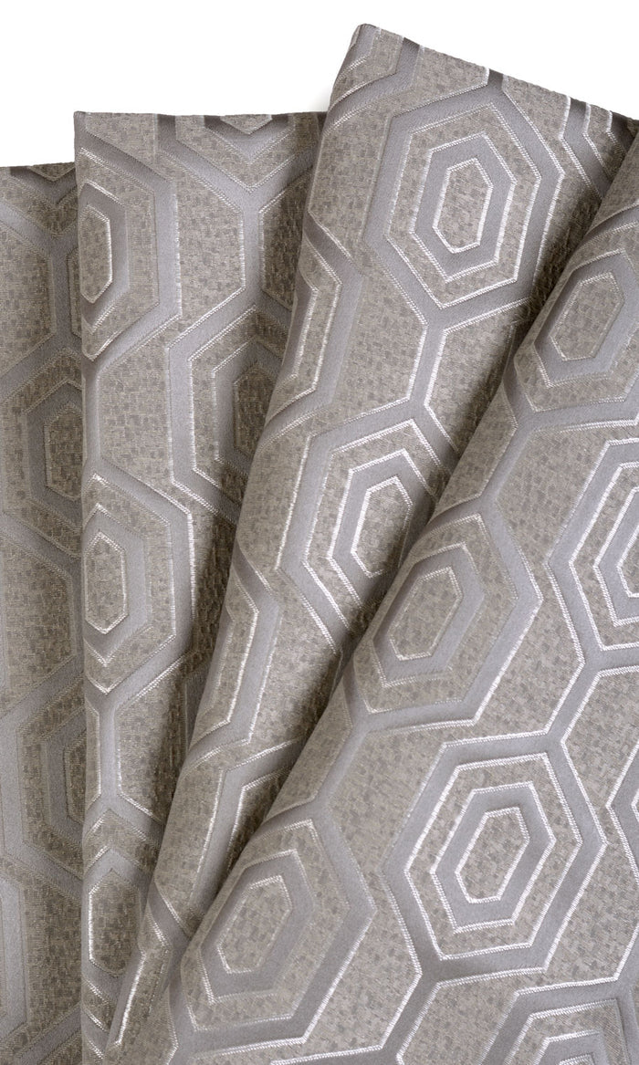 Jacquard Honeycomb Patterned  Home Décor Fabric By the Metre (Grey)