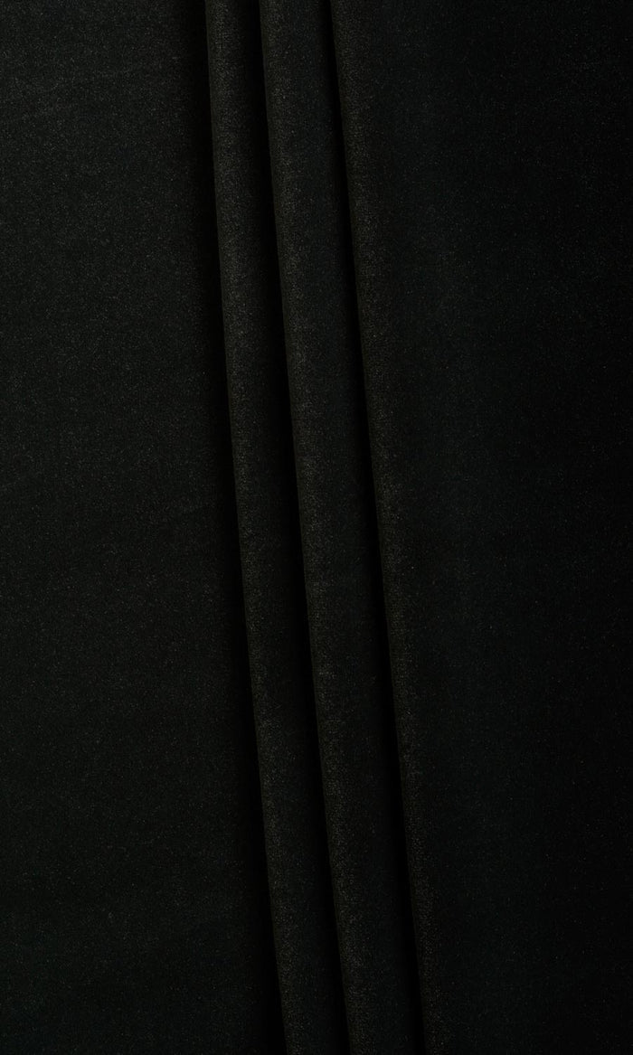 Velvet Fabric By the Metre for Curtains & Drapes (Black)