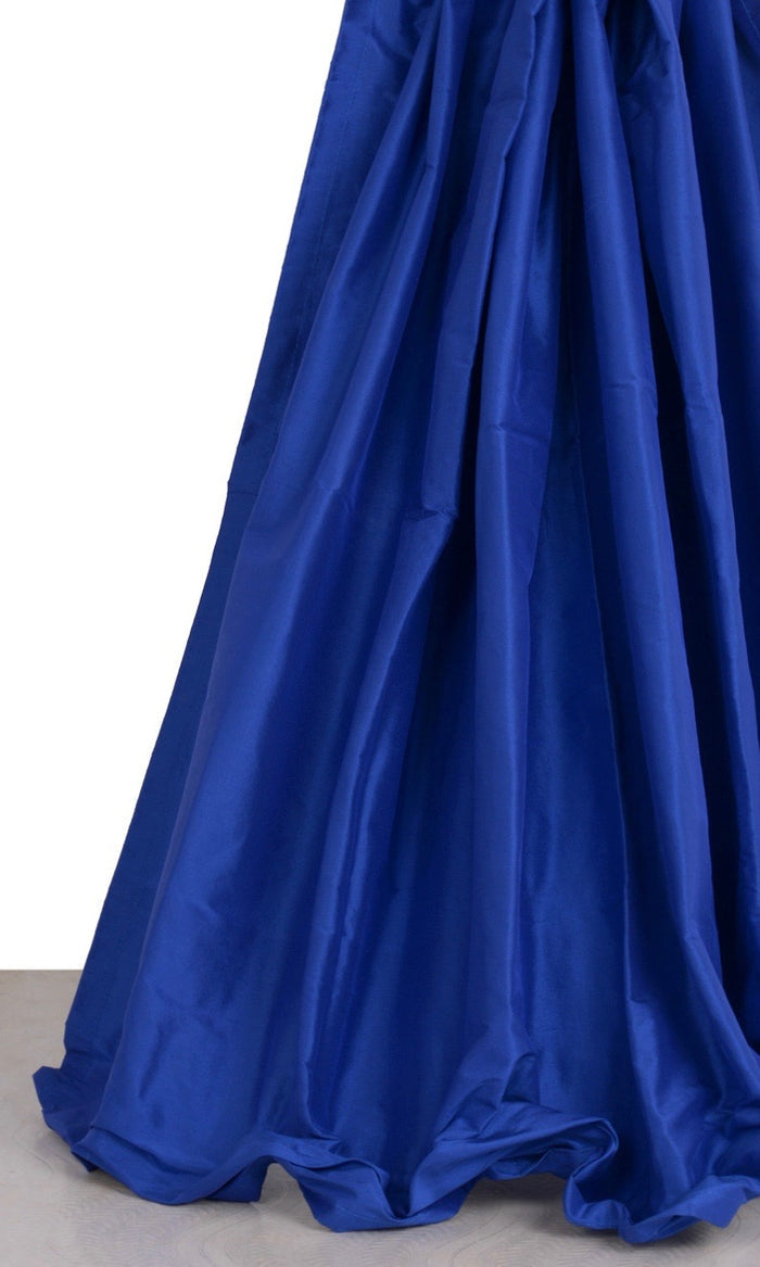 Shantung Silk Window Treatments Fabric By the Metre (Sapphire Blue)