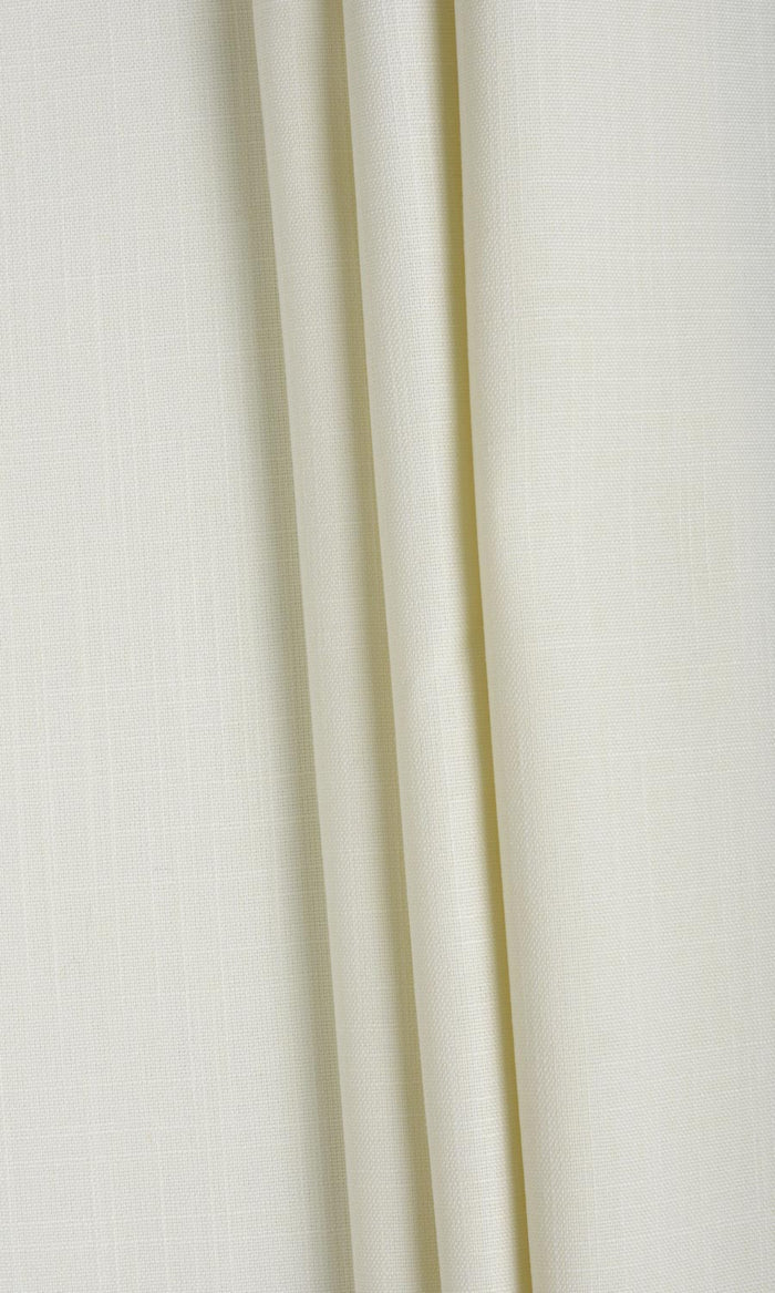 Plain Linen Texture Pinch Pleat, Rod Pocket, Eyelet Curtains (White)
