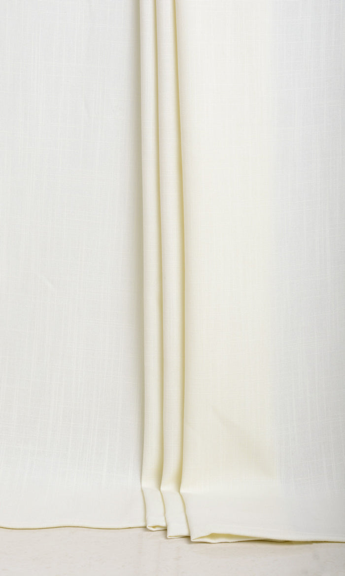 Plain Linen Texture Curtains / Drapes / Window Drapery Panels (White)